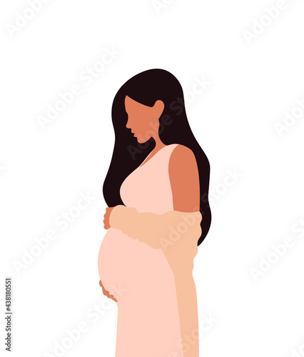 Illustration of a pregnant woman, pregnancy, healthcare