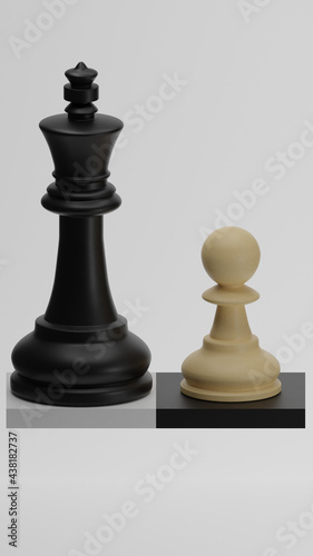 Chess variant King and Pawn Free 3D model