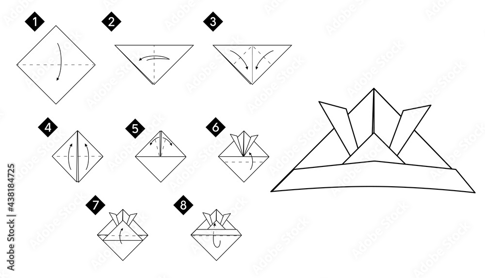 How to make origami origami samurai helmet. Step by step instructions ...