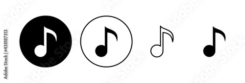 Music icon set. note music icon vector