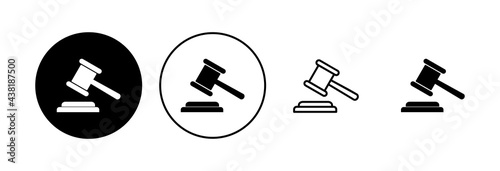 Gavel icon set. judge gavel icon vector. law icon vector. auction hammer