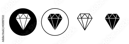 Diamond icon set. diamond gems vector icon.
