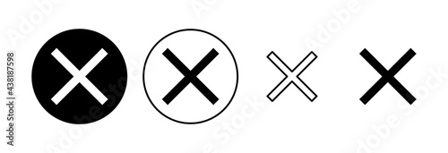 Close icon set. Delete icon vector. cross sign