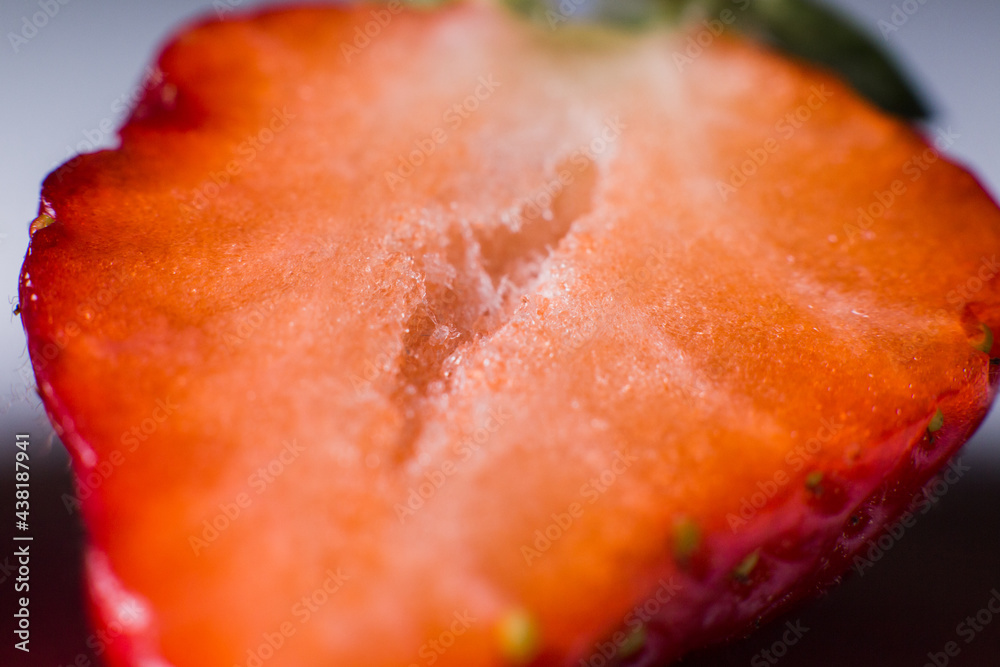 cut ripe strawberries macro a food background cut ripe strawberries macro a food background
