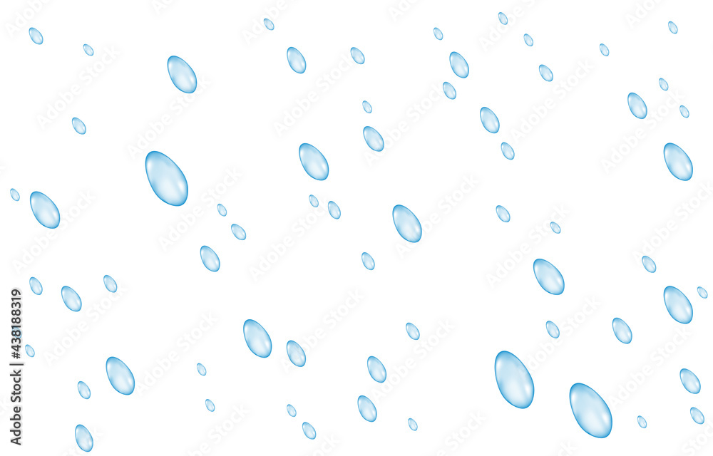 Rain drops isolated on transparent background.