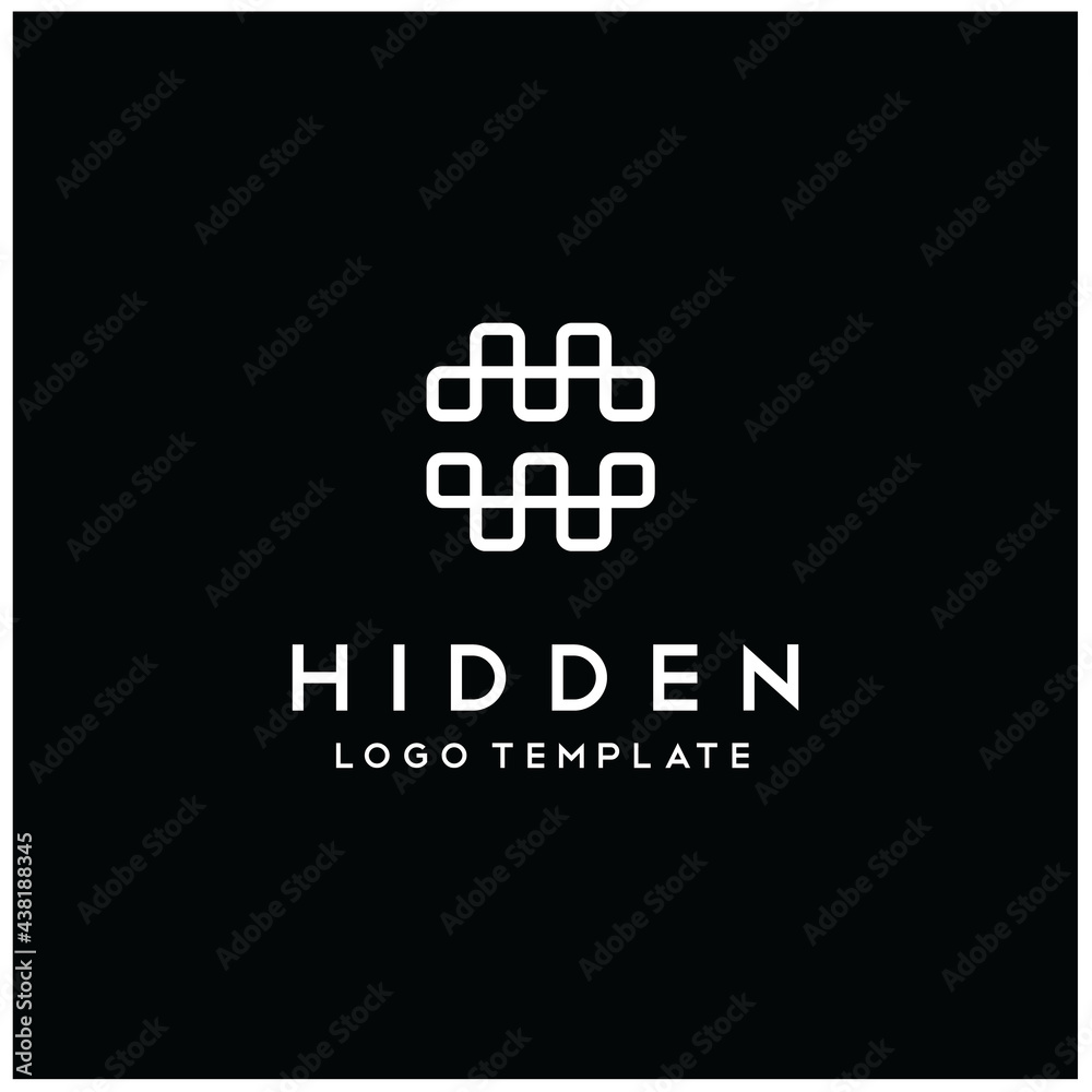 Fototapeta premium Initial Letter H with Tie Knot Line Negative Space Logo Design