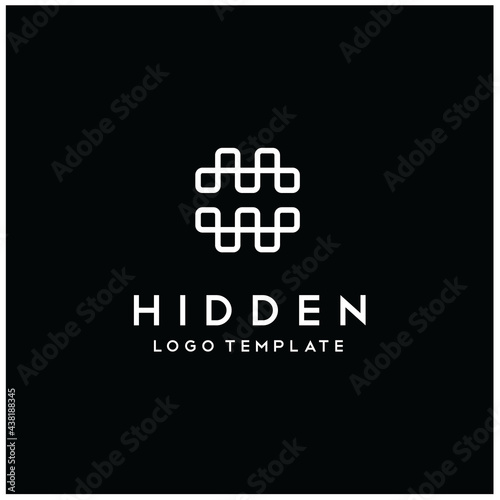 Initial Letter H with Tie Knot Line Negative Space Logo Design
