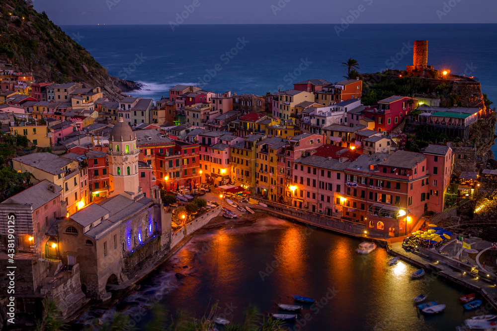 village of Vernazza at sunset - Cinque Terre, Italy