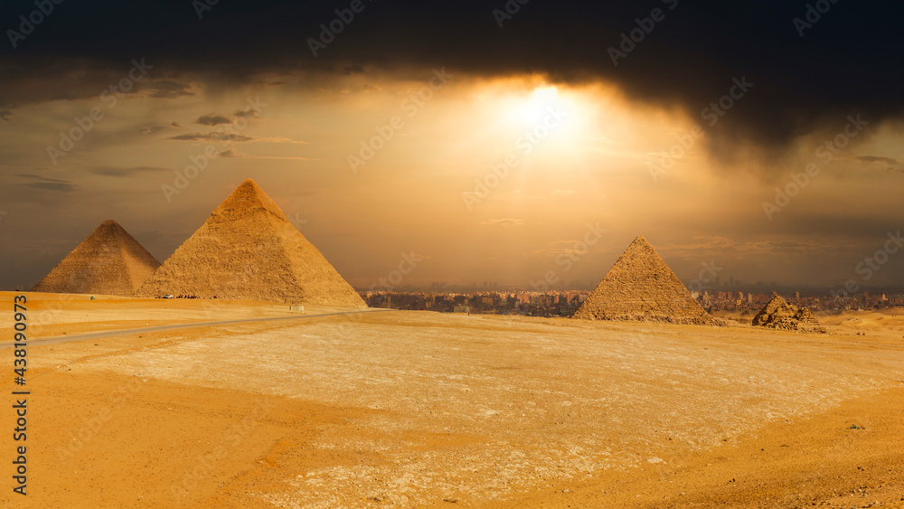 The famous pyramids at Giza in Egypt