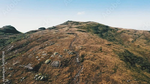 Last steps of Araçatuba Mountain Peek trail aerial view, Paraná, Brazil photo
