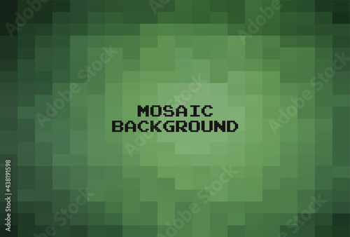 Abstract Green geometric Background, Creative Design Templates. Pixel art Grid Mosaic, 8 bit vector background.