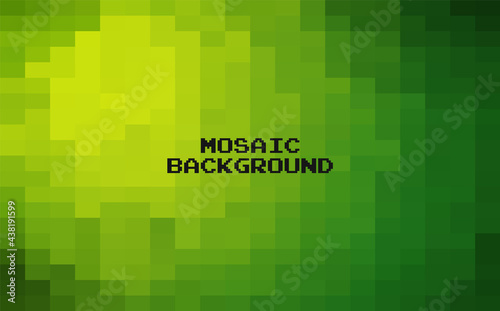 Abstract Green geometric Background, Creative Design Templates. Pixel art Grid Mosaic, 8 bit vector background.