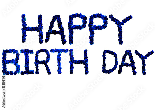 【Happy Birth day】(Hand Craft, Origami)Blue Rose for Text Logo , Present or memorial date,折り紙で作られた青いバラのロゴ(誕生日その他プレゼントに)