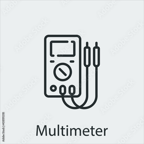 multimeter icon vector icon.Editable stroke.linear style sign for use web design and mobile apps,logo.Symbol illustration.Pixel vector graphics - Vector