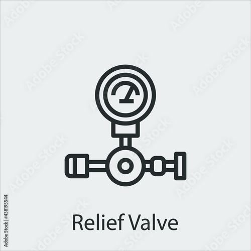 relief valve icon vector icon.Editable stroke.linear style sign for use web design and mobile apps,logo.Symbol illustration.Pixel vector graphics - Vector