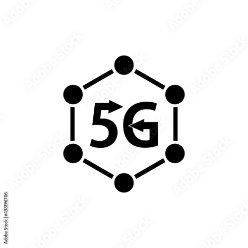 5G wireless internet WiFi connection icon isolated on white background