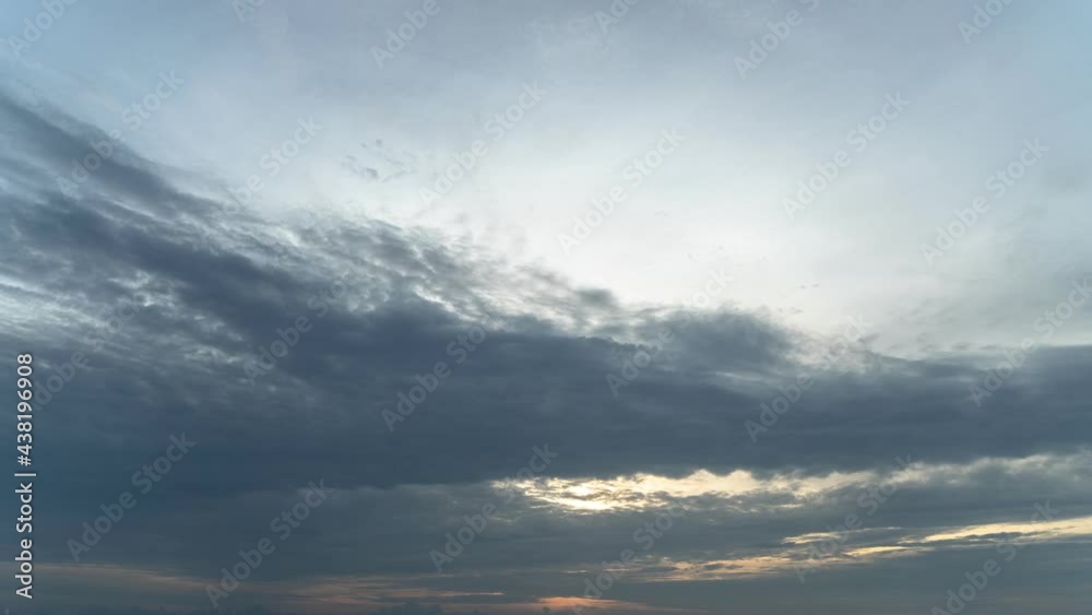 time lapse sunset over sea water. Evening landscape with sun over sea water..Horizon panorama mountain and dramatic twilight sky and cloud sunset background..Nature video High quality footage.