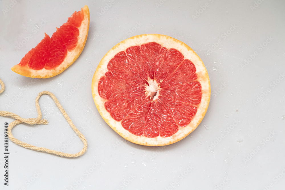 Grapefruit put on background