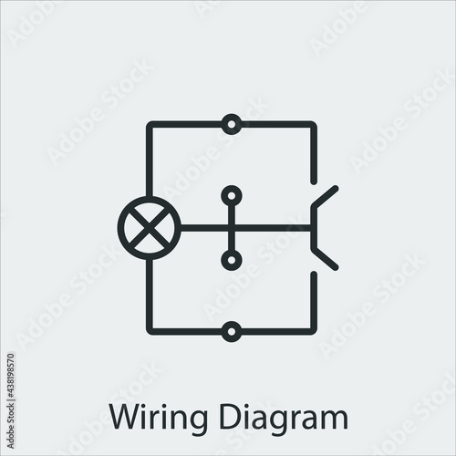 wiring diagram icon vector icon.Editable stroke.linear style sign for use web design and mobile apps,logo.Symbol illustration.Pixel vector graphics - Vector
