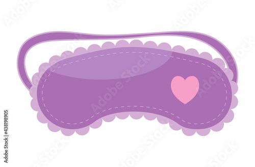Sleep mask in flat style. Sleeping eye protection wear accessory, for relax in traveling.