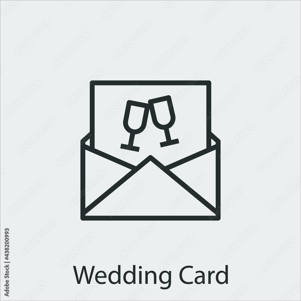 wedding card icon vector icon.Editable stroke.linear style sign for use web design and mobile apps,logo.Symbol illustration.Pixel vector graphics - Vector wedding card icon vector icon.Editable stroke.linear style sign for use web design and mobile apps,logo.Symbol illustration.Pixel vector graphics - Vector