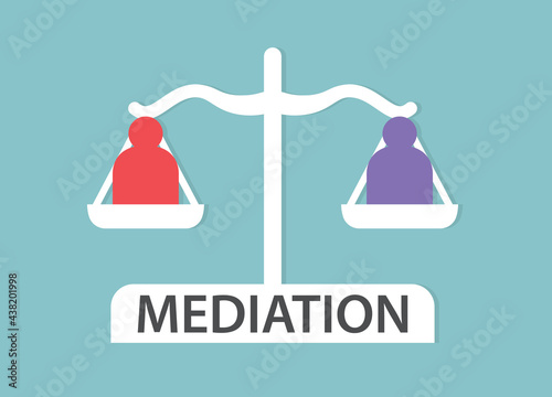 conflict management, mediation, negotiation concept- vector illustration- vector illustration