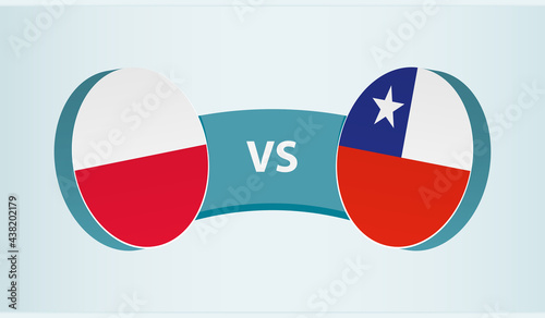 Poland versus Chile, team sports competition concept.