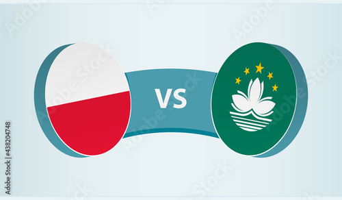 Poland versus Macau, team sports competition concept.
