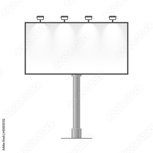 Blank Billboard. Empty Mockup on White Background. Vector