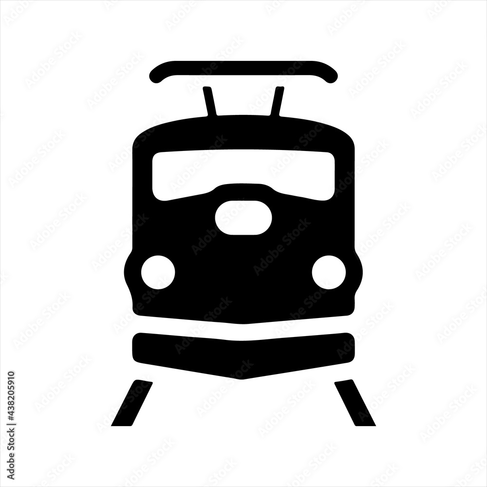 Train icon, black. Vector and glyph Train icon, black. Vector and glyph