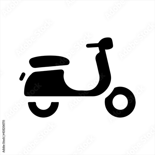 Scooter icon, black. Vector and glyph