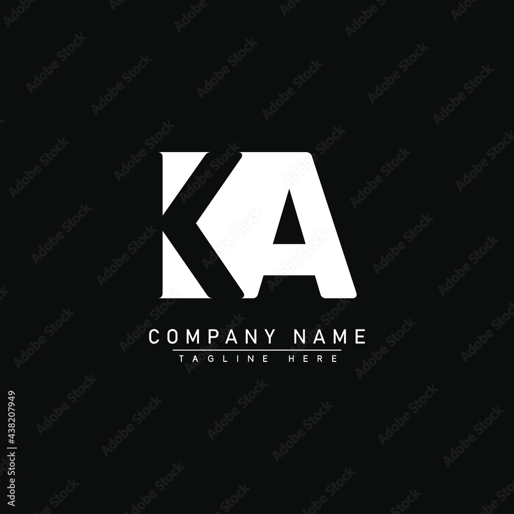 Initial Letter KA Logo - Simple Business Logo Stock Vector | Adobe Stock