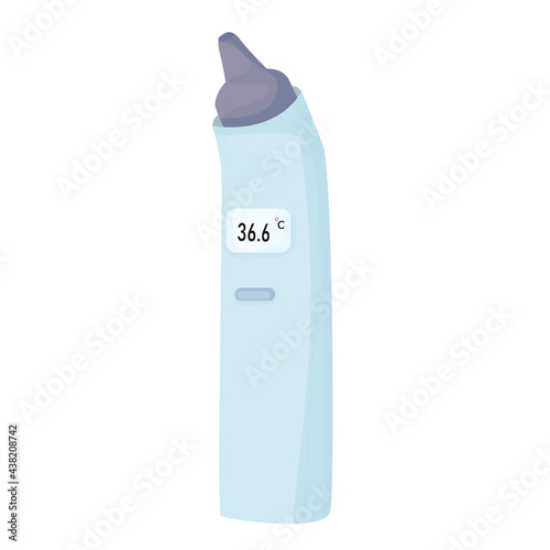 ear thermometer isolated on white background. temperature measurement. medical devices and instruments. first aid kit. vector flat.