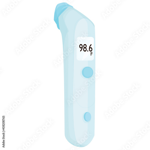 frontal infrared thermometer isolated on white background. temperature measurement. medical devices and instruments. first aid kit. vector flat.