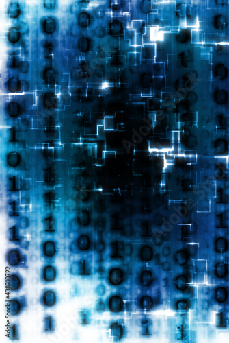 blue background abstract with binary digits
