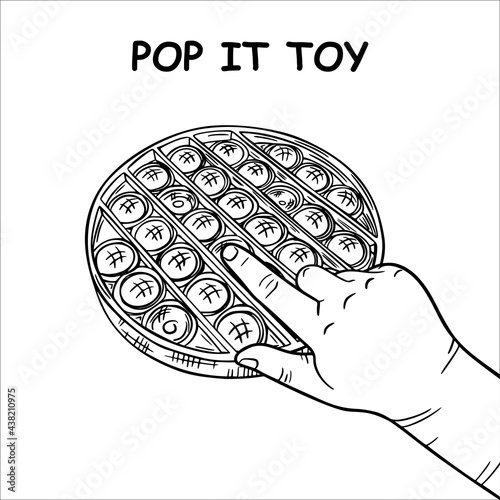 Pop it. Antistress toy sketch. Figure pop it. A modern popular game. Development of shallow matter. Children's. For your design.