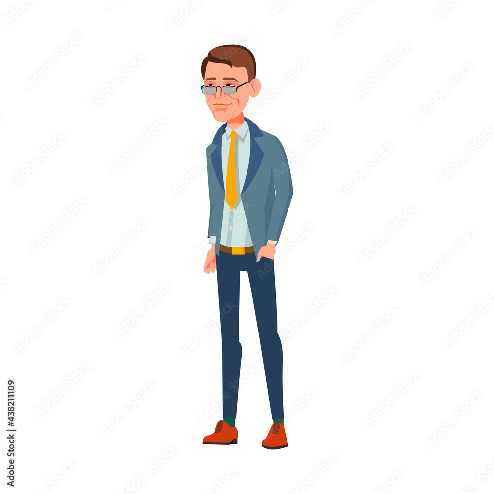 accountant man staying in canteen line cartoon vector. accountant man staying in canteen line character. isolated flat cartoon illustration