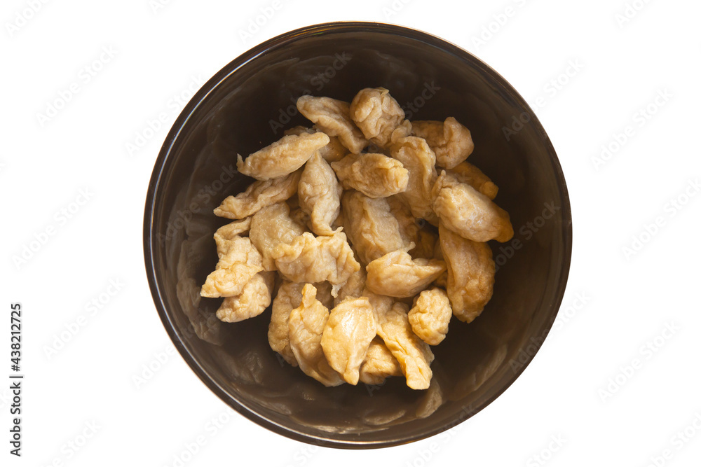 Fried fish meatballs isolated on white background. Save with clipping path.