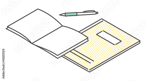 simple illustration of notebook and pencil