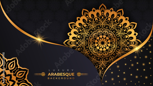 Luxury Creative style Islamic arabesque gold color mandala background