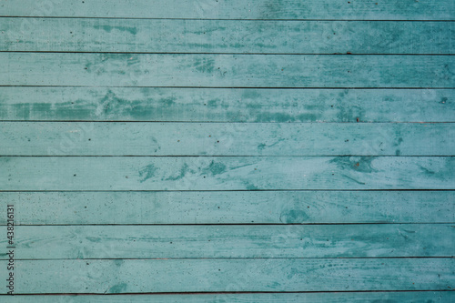 Aquamarine painted wooden wall background