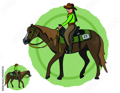Colored vector illustration - western pleasure	