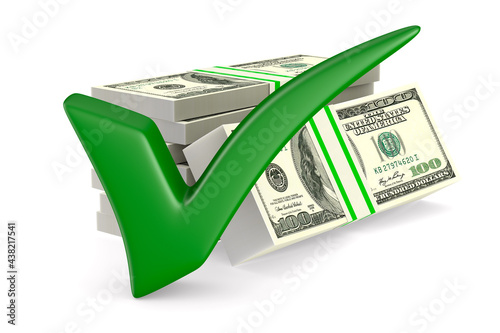 money on white background. ...