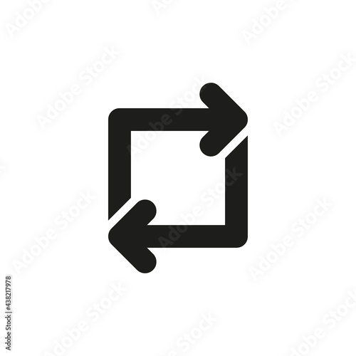 Repost icon in line style. Social media repost, retweet symbol.