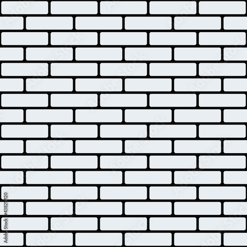 White bricks pattern. Seamless bricks make white wall. Vector.