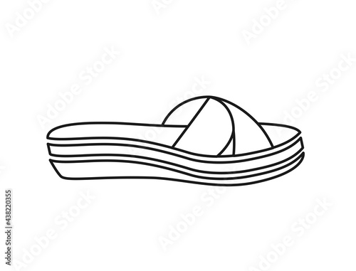 Simple flat type women's sandals icon