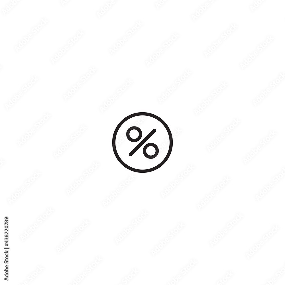 percent on cyrcle icon isolated on white background percent on cyrcle icon isolated on white background