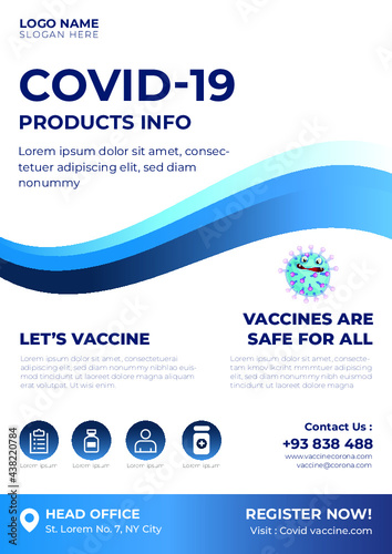 COVID-19 Flyer. Covid vaccination poster template.