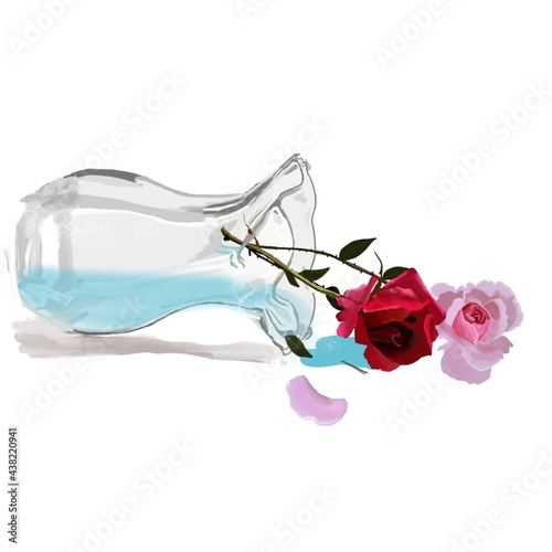 roses spilled in vase