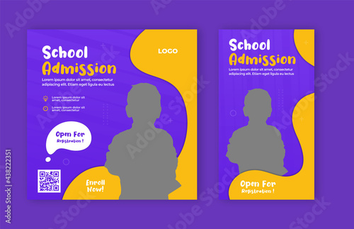 School admission open now social media post and web banner template	